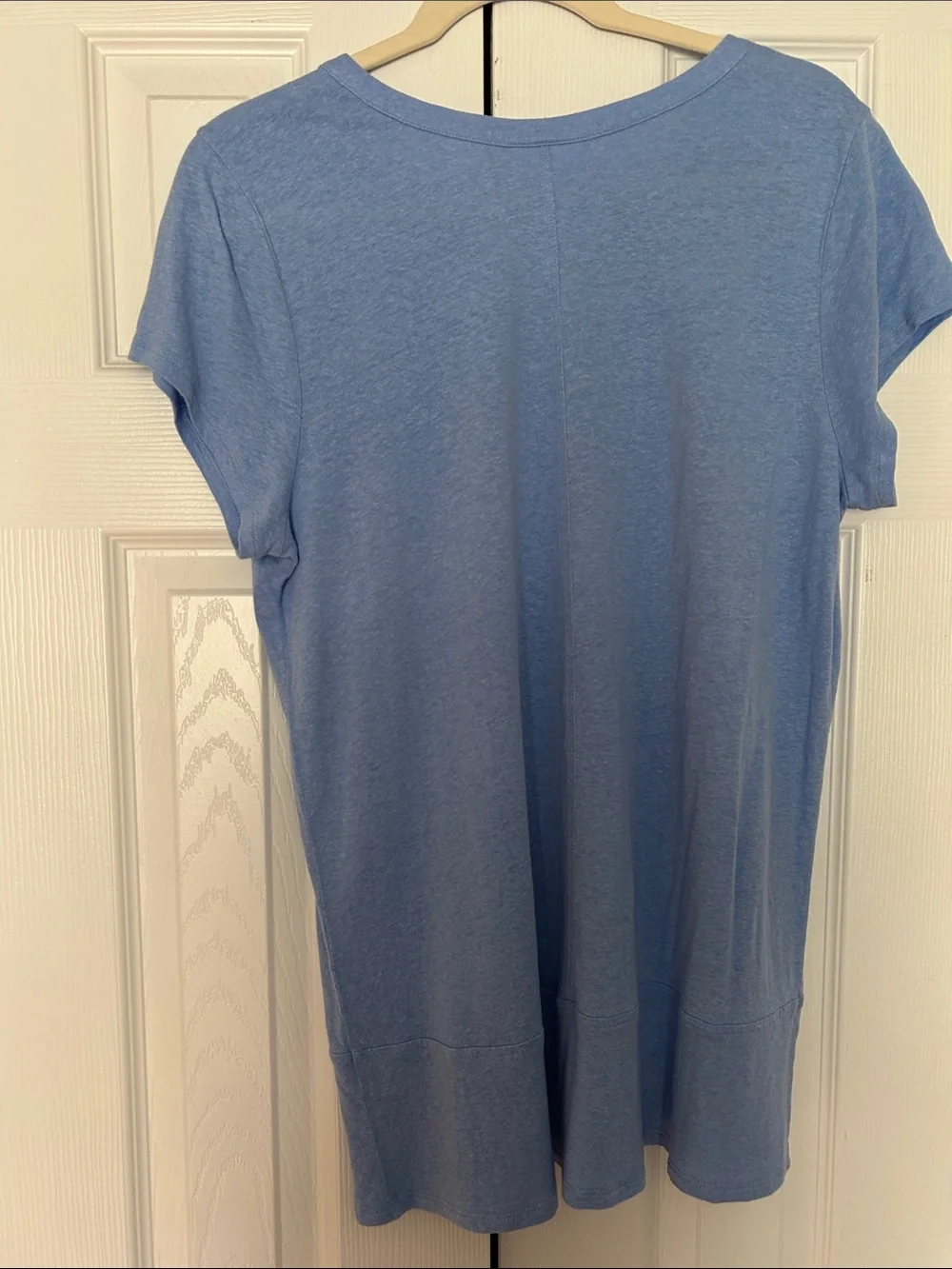 Light Blue Women's Knit V-Neck Top